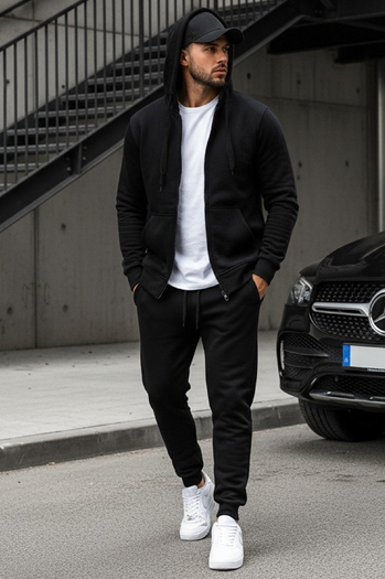 Moška jopa z zadrgo Barva Črna DSTREET BX2192