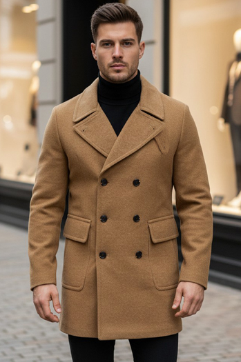 Moški zimski plašč Barva kamela DSTREET CX0362