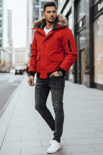 Moška zimska jakna Barva rdeča DSTREET TX2875