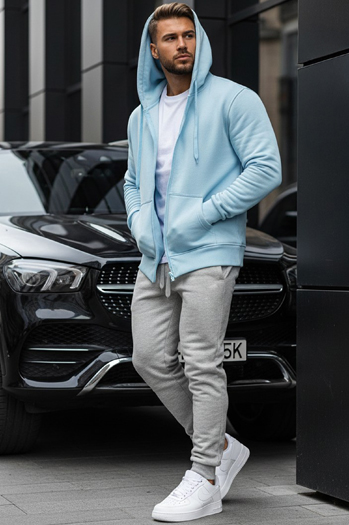 Moška gladek jopa Barva Modra DSTREET BX4246