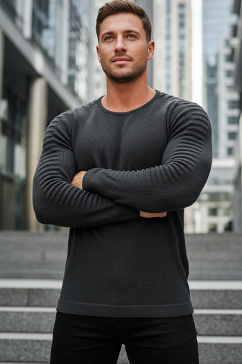 Moški klasičen pulover Barva Antracitna DSTREET WX1604