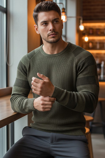 Moški klasičen pulover Barva Kaki DSTREET WX1637