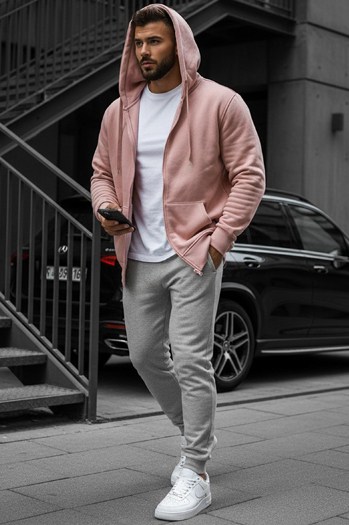 Moška jopa s kapuco Barva Roza DSTREET BX4834