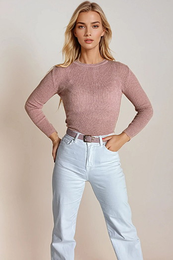 Ženski pulover AURINA light pink Dstreet MY1387