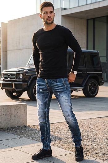 Moške kavbojke Barva Mornarica DSTREET UX3828