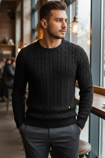 Moški klasičen pulover Barva Črna DSTREET WX1880