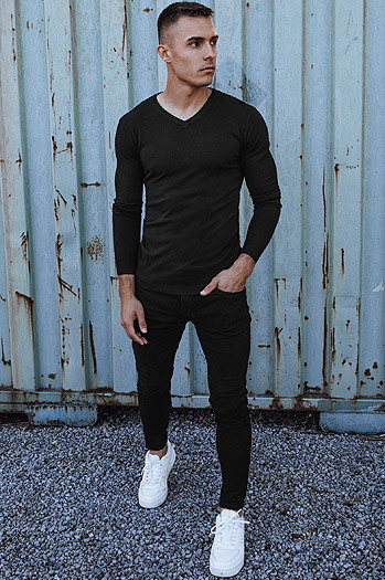 Moški črni pulover Dstreet WX1883