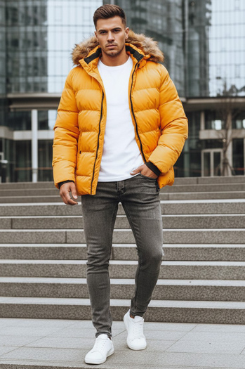 Moška zimska jakna rumena Dstreet TX4162