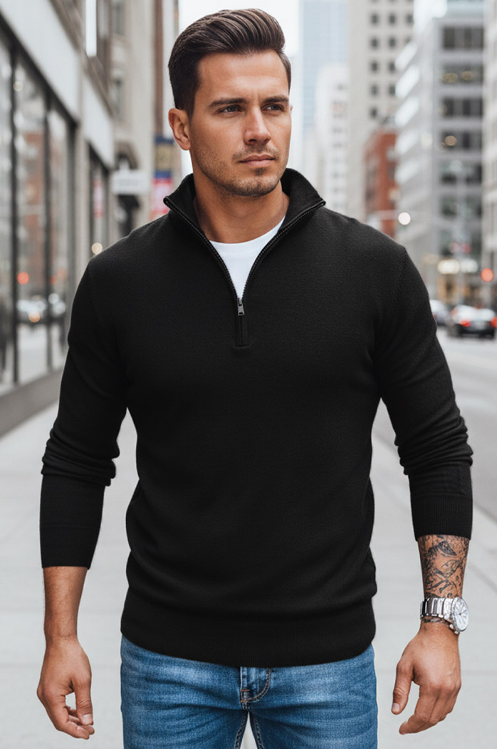 Moški črni pulover Dstreet WX1894