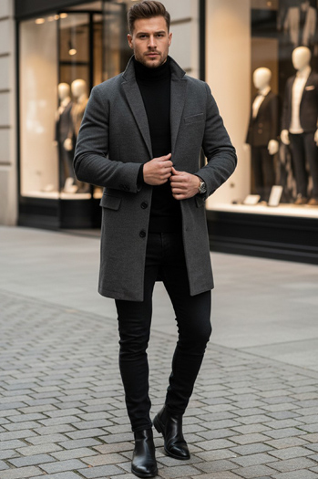 Moški zimski plašč Barva Svetlosiva DSTREET CX0441