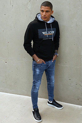 Moška potiskana majica črna Dstreet BX5383