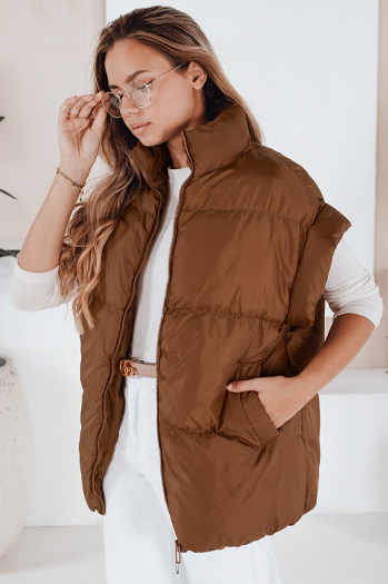 Ženski brezrokavnik NIMIA camel Dstreet TY3249