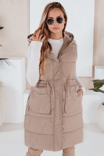 Ženski brezrokavnik LADISA camel Dstreet TY3289