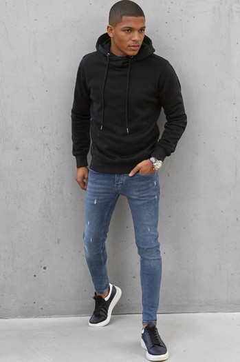 Moška jopa s kapuco Barva Črna DSTREET BX5429