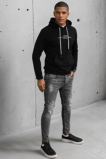 Moška jopa s kapuco Barva Črna DSTREET BX5458