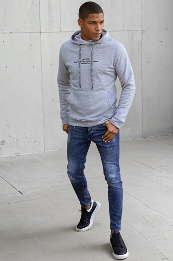 Moška jopa s kapuco Barva siva DSTREET BX5459