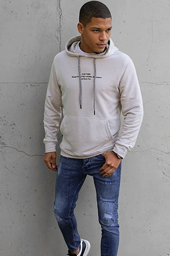 Moška jopa s kapuco Barva Ecru DSTREET BX5460