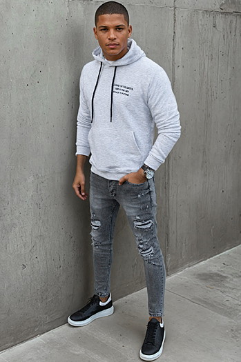 Moška jopa s kapuco Barva siva DSTREET BX5462