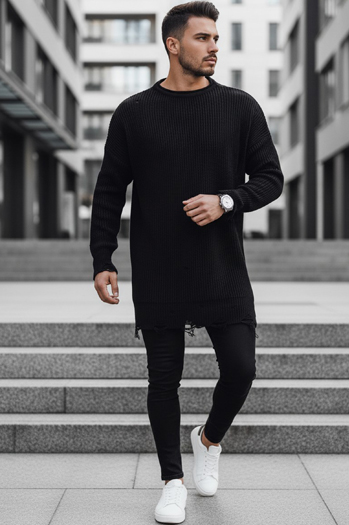 Moški zimski pulover Barva Črna DSTREET WX1962