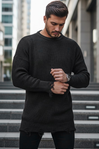 Moški zimski pulover Barva Temno siva DSTREET WX1964