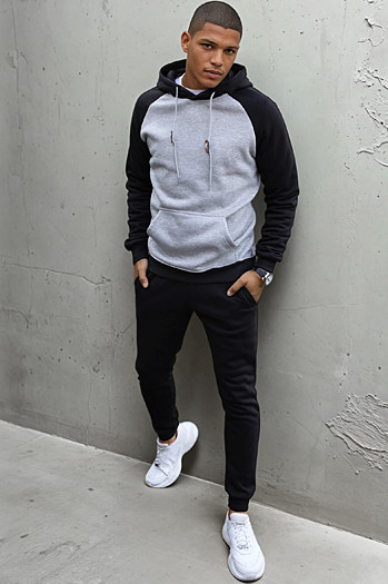 Moška jopa s kapuco Barva Svetlosiva DSTREET BX5492