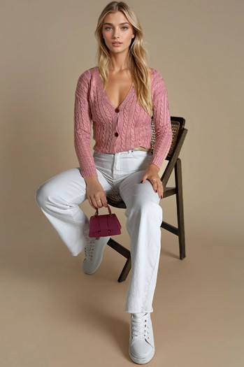 Ženski pulover RIGLA pink Dstreet MY1636