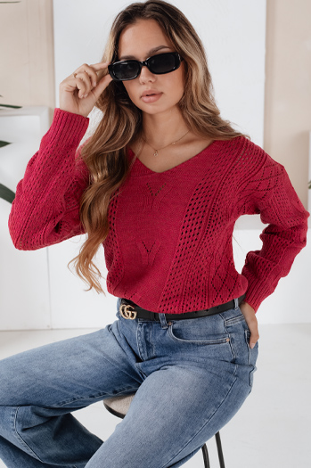 Ženski dolgi pulover DARIA Barva Roza  DSTREET MY1719