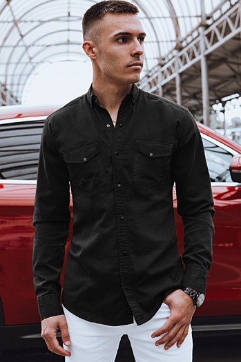 Moška jeans srajca Barva Črna DSTREET DX2373