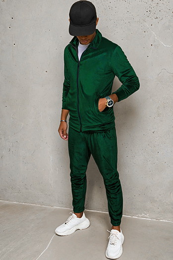 Moška zelena velur jopica Dstreet BX5536