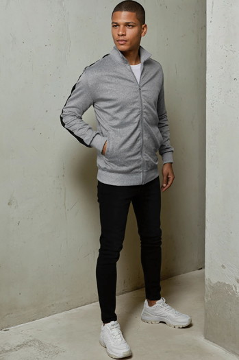 Moška jopa z zadrgo Barva Svetlosiva DSTREET BX5566