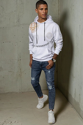 Moška jopa s kapuco Barva Bela DSTREET BX5574