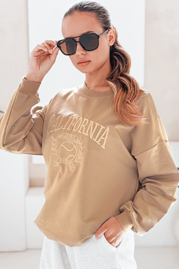 Ženska oversize jopa CALIFORNIA DREAM Barva Bež DSTREET BY1194