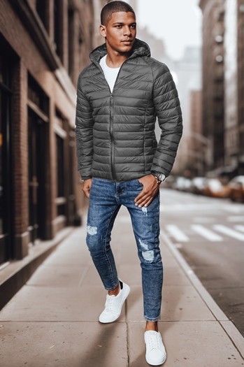 Moška prehodna jakna temno-siva Dstreet TX4422