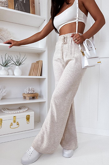 Ženske hlače casual LAKELIFE Barva Svetlo bežova DSTREET UY1686