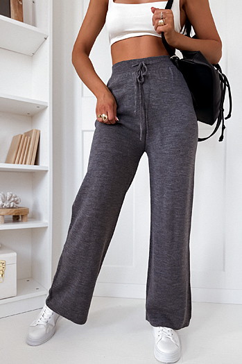 Ženske hlače casual LAKELIFE Barva Antracitna DSTREET UY1687