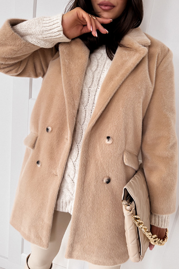 Ženski plašč iz alpake SERENITY light beige Dstreet TY3886