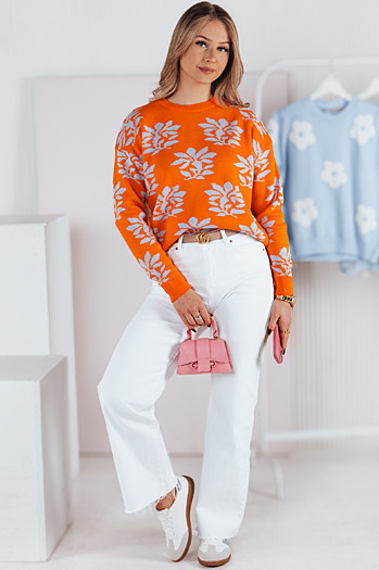 SWEET BUNNY ženski pulover oranžne barve Dstreet MY2281