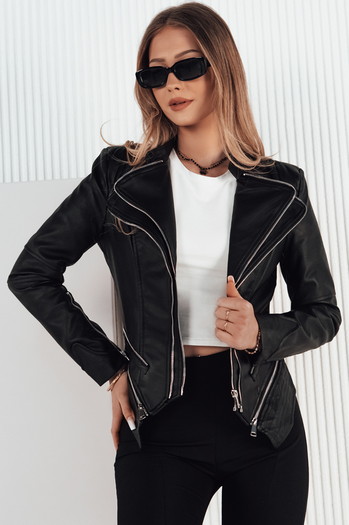Ženska usnjena jakna AGER black Dstreet TY4161