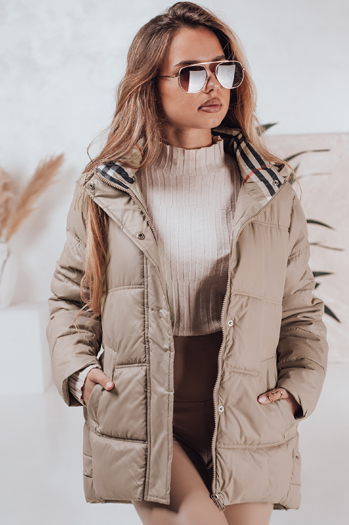 Ženska prešita jakna HIMES beige Dstreet TY4243