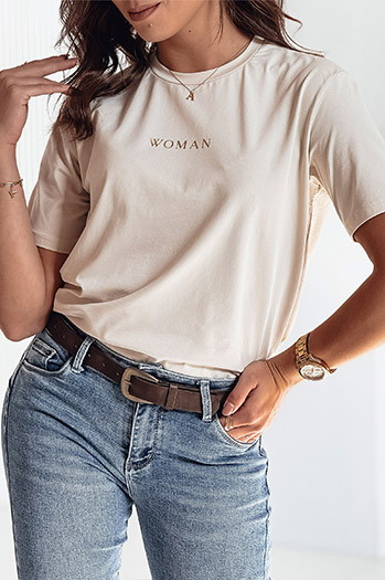 Ženske majice WOMAN beige Dstreet RY2552