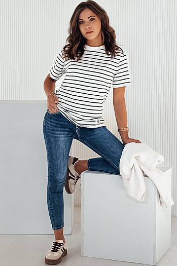 Ženska črtasta majica RILANT mornarsko modra Dstreet RY2564