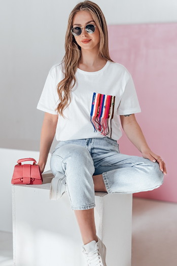 Ženska majica FROND bela Dstreet RY2601