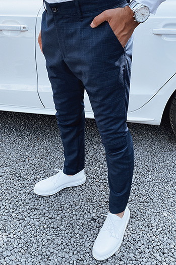 Moške temno modre hlače chinos Dstreet UX4393