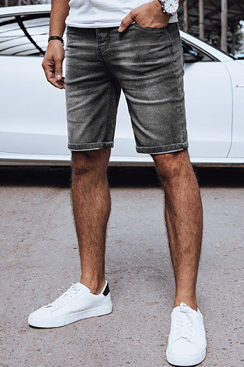 Moške temno sive kratke hlače iz džinsa Dstreet SX2398