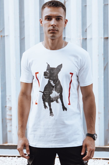 Moška majica s potiskom bela Dstreet RX5608