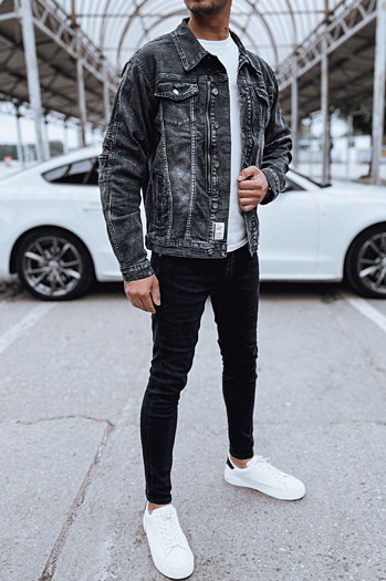 Moška jeans jakna črna Dstreet TX4702