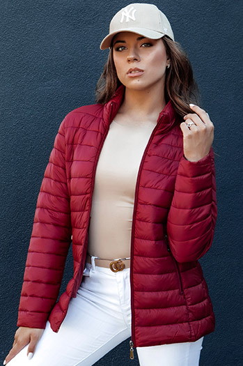 Ženska prešita jakna CRIMSON maroon Dstreet TY4352