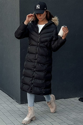 Ženski zimski plašč LUXWARM black Dstreet TY4374