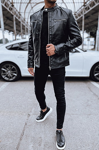 Kurtka męska skórzana czarna Dstreet TX4713