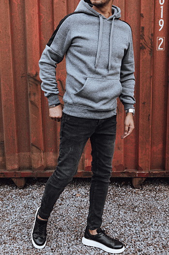 Bluza męska z kapturem ciemnoszara Dstreet BX5807